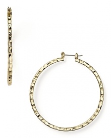 Opt for high-impact basics like this pair of gleaming faceted hoop earrings from RJ Graziano. This hammered pair are a jewel box staple that you'll reach for again and again.