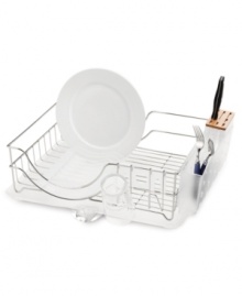 Prevent dish washing disasters with simplehuman's ingenious rack system, designed to keep your dishes organized and spotless. With an extra-large capacity that does it all, this rack helps you customize your cleaning experience with removable pieces that gently cradle even your most delicate dishes. Five-year warranty. Prevent dish washing disasters with simplehuman's ingenious rack system, designed to keep your dishes organized and spotless. With an extra-large capacity that does it all, this rack helps you customize your cleaning experience with removable pieces that gently cradle even your most delicate dishes. Five-year warranty.