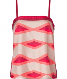 Build the foundations of your breezy layered looks with Marc by Marc Jacobs bold printed tank top - Adjustable spaghetti straps, hidden side zip, ruffled back panel - Loosely fitted - Wear with a cashmere cardigan and contrast printed skirt Build the foundations of your breezy layered looks with Marc by Marc Jacobs bold printed tank top - Adjustable spaghetti straps, hidden side zip, ruffled back panel - Loosely fitted - Wear with a cashmere cardigan and contrast printed skirt