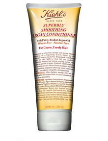 Formulated with fairly-traded Argan Oil and Safflower Oil, our conditioner moisturizes, detangles, and provides intensive smoothing and longlasting shine with a frizz-free finish. Silicone and Paraben-Free Formula. Effectively smooths hair without weighing it down, while preventing frizz and fly-aways. Formula also contains emollient Cocoa Butter to add moisture and shine. Imparts a sleeker, more manageable look and feel to hair. 6.8 oz. Formulated with fairly-traded Argan Oil and Safflower Oil, our conditioner moisturizes, detangles, and provides intensive smoothing and longlasting shine with a frizz-free finish. Silicone and Paraben-Free Formula. Effectively smooths hair without weighing it down, while preventing frizz and fly-aways. Formula also contains emollient Cocoa Butter to add moisture and shine. Imparts a sleeker, more manageable look and feel to hair. 6.8 oz.