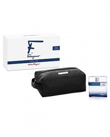 Set includes 3.4 oz. Eau de Toilette and navy blue dopp bag. Set includes 3.4 oz. Eau de Toilette and navy blue dopp bag.