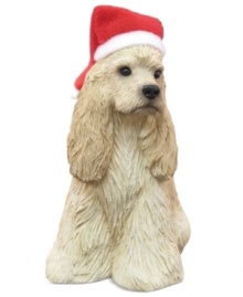 Bark up the right tree with a Christmas ornament for your dog – or a fellow animal lover! An adorable Cocker Spaniel pup waits patiently for treats, dressed in a festive hat. From Sandicast.