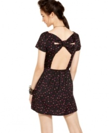 Bare your skin to the world behind you in this back cutout dress from Angie! Featured in an awesome bird print, this frock is the perfect combo of sweet and alluring. Bare your skin to the world behind you in this back cutout dress from Angie! Featured in an awesome bird print, this frock is the perfect combo of sweet and alluring.