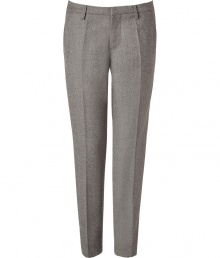 Stylish pants in fine, grey wool - Fashionable slim, straight and ankle-length cut - With flattering pleats - Luxurious, yet relaxed at the same time - Two diagonal side pockets - High quality and wonderfully comfortable - A favorite pair of pants you will wear for a lifetime - Wear with a dress shirt, cashmere pullover, cool shirt