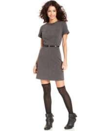 Perfect for easy-chic style, this Kensie ponte sheath pairs with tights and boots for a classic fall look!