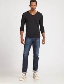 Pair this weekend-style essential with you favorite tee for a winning dressed-down look.Five-pocket styleInseam, about 3398% cotton/2% elastaneMachine washMade in USA Pair this weekend-style essential with you favorite tee for a winning dressed-down look.Five-pocket styleInseam, about 3398% cotton/2% elastaneMachine washMade in USA