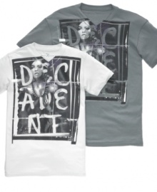 Add some high style to your casual fashion with this Marc Ecko v-neck t-shirt.