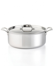 Professionally yours. Lightweight and dishwasher safe, this casserole simply shines in your kitchen with a heavy-gauge 3-ply bonded construction and pure aluminum core that heats up fast and evenly. The scratch-resistant stain-finished interior beautifully complements the mirror-finished exterior, which is safe to use on all stovetops. Limited lifetime warranty. Professionally yours. Lightweight and dishwasher safe, this casserole simply shines in your kitchen with a heavy-gauge 3-ply bonded construction and pure aluminum core that heats up fast and evenly. The scratch-resistant stain-finished interior beautifully complements the mirror-finished exterior, which is safe to use on all stovetops. Limited lifetime warranty.