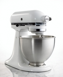 A baker's best friend, this smooth operating stand mixer helps knead, mix and whip tasty treats into shape. The tilt-head design allows you to easily add ingredients and access the contents of the bowl, while 10 speeds provide professional control. One-year warranty. Model KSM75W. Qualifies for Rebate A baker's best friend, this smooth operating stand mixer helps knead, mix and whip tasty treats into shape. The tilt-head design allows you to easily add ingredients and access the contents of the bowl, while 10 speeds provide professional control. One-year warranty. Model KSM75W. Qualifies for Rebate