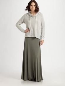 Ultra-soft, floor-length silhouette with a comfy elastic waistband and allover shirring. Elastic waistband About 37 from natural waist 92% modal/8% spandex Dry clean Made in USA Ultra-soft, floor-length silhouette with a comfy elastic waistband and allover shirring. Elastic waistband About 37 from natural waist 92% modal/8% spandex Dry clean Made in USA
