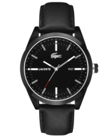 Fierce styling lurks in the shadows with this sleek Montreal watch from Lacoste.