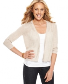 This open-front petite cardigan from Charter Club features an easy fit for essential layering. Wear it with anything from jeans and a tee to a printed dress! This open-front petite cardigan from Charter Club features an easy fit for essential layering. Wear it with anything from jeans and a tee to a printed dress!