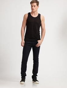 Ultra-fitted scoopneck can be paired with jeans or a pair of cargo shorts. ScoopneckSleevelessLinenMachine washImported Ultra-fitted scoopneck can be paired with jeans or a pair of cargo shorts. ScoopneckSleevelessLinenMachine washImported