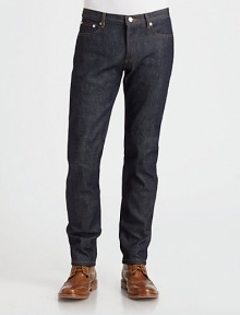 Classic blues, cut with a slightly slimmer leg and made for any weekend reason or season.Five-pocket styleAbout 33 from shoulder to hemCottonMachine washImported Classic blues, cut with a slightly slimmer leg and made for any weekend reason or season.Five-pocket styleAbout 33 from shoulder to hemCottonMachine washImported
