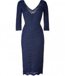 With its form-fitting silhouette and contemporary mid-length, LWren Scotts stretch sheath is an exquisitely elegant way to wear this seasons craze for lace - Deep V-neckline in front and back, 3/4 sleeves, scalloped lace-trimmed hemline, hidden back zip - Sensuously form-fitting throughout - Team with sky-high platforms and a dusting of metallic accessories With its form-fitting silhouette and contemporary mid-length, LWren Scotts stretch sheath is an exquisitely elegant way to wear this seasons craze for lace - Deep V-neckline in front and back, 3/4 sleeves, scalloped lace-trimmed hemline, hidden back zip - Sensuously form-fitting throughout - Team with sky-high platforms and a dusting of metallic accessories
