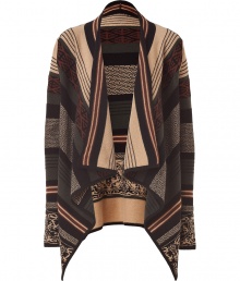 Channel of-the-moment style with this folkloric printed cardigan from Etro - Open silhouette, draped front, long sleeves, asymmetric hem, all-over print - Pair with an oversized blouse, skinny jeans, and platform booties Channel of-the-moment style with this folkloric printed cardigan from Etro - Open silhouette, draped front, long sleeves, asymmetric hem, all-over print - Pair with an oversized blouse, skinny jeans, and platform booties