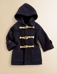 A handsome coat in luxurious felted wool is accented with a warm hood and toggle closures for a timeless heritage look.Attached hood with buttoned throat tabLong sleeves with button-tab cuffsWooden toggle closurePatch hand pocketsFully linedWoolMachine washImported Please note: Number of buttons may vary depending on size ordered. A handsome coat in luxurious felted wool is accented with a warm hood and toggle closures for a timeless heritage look.Attached hood with buttoned throat tabLong sleeves with button-tab cuffsWooden toggle closurePatch hand pocketsFully linedWoolMachine washImported Please note: Number of buttons may vary depending on size ordered.