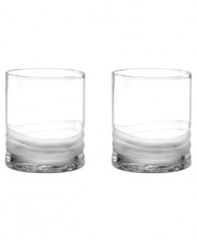 An everyday luxury, Wave double old-fashioned glasses shine in stunning mouth-blown crystal. Organic shaping and hand-carved detail distinguish a modern silhouette with the effortless polish of Donna Karan by Lenox. An everyday luxury, Wave double old-fashioned glasses shine in stunning mouth-blown crystal. Organic shaping and hand-carved detail distinguish a modern silhouette with the effortless polish of Donna Karan by Lenox.
