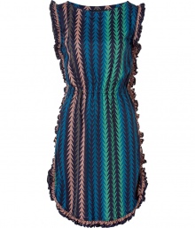 Get trend-right style with this super chic arrowhead printed frock from Marc by Marc Jacobs - High rounded neck, sleeveless with ruffle detail, side ruffle trim, elasticized waist, side vents, rounded hem, all-over print - Style with wedge heels, a draped cardigan, and an ethnic-inspired tote Get trend-right style with this super chic arrowhead printed frock from Marc by Marc Jacobs - High rounded neck, sleeveless with ruffle detail, side ruffle trim, elasticized waist, side vents, rounded hem, all-over print - Style with wedge heels, a draped cardigan, and an ethnic-inspired tote