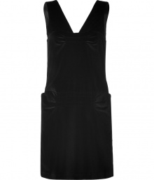 Work a Downtown-cool edge into your festive attire with Marc by Marc Jacobs black velvet dress, detailed with fun pleated pockets for a chic, contemporary finish - V-neckline, sleeveless, metal back zip, front pockets - Loosely tailored fit - Wear with chunky statement jewelry and standout platform pumps