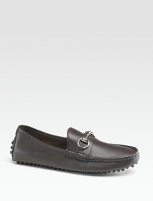 An Italian leather driver features horsebit detail at the vamp.Rubber dotted heel Leather lining Padded insole Rubber dotted sole Made in Italy An Italian leather driver features horsebit detail at the vamp.Rubber dotted heel Leather lining Padded insole Rubber dotted sole Made in Italy