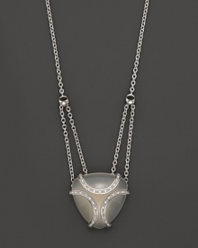 A bold sterling silver cage, glistening with diamonds, encases a gleaming white onyx stone. By Di MODOLO. A bold sterling silver cage, glistening with diamonds, encases a gleaming white onyx stone. By Di MODOLO.