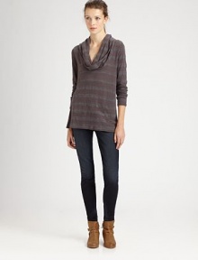 Space-dyed stripes on soft cotton knit, styled with a shapely cowl neckline.CowlneckLong sleevesPullover styleCottonMachine washImportedModel shown is 5'9½ (176cm) wearing US size Small. Space-dyed stripes on soft cotton knit, styled with a shapely cowl neckline.CowlneckLong sleevesPullover styleCottonMachine washImportedModel shown is 5'9½ (176cm) wearing US size Small.