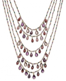 Make your presence felt with Lauren by Ralph Lauren's drama necklace. Crafted from brass, the necklace features rows of beads for a high-fashion statement. Approximate length: 22-1/2 inches to 34-1/2 inches. Make your presence felt with Lauren by Ralph Lauren's drama necklace. Crafted from brass, the necklace features rows of beads for a high-fashion statement. Approximate length: 22-1/2 inches to 34-1/2 inches.