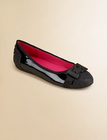 Slip her little feet into these sweet patent leather flats sprinkled with glitter for added flair.Slip-on stylePatent upperRubber solePadded insoleImported Slip her little feet into these sweet patent leather flats sprinkled with glitter for added flair.Slip-on stylePatent upperRubber solePadded insoleImported
