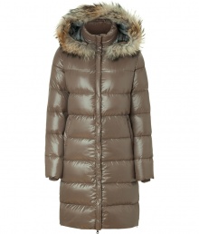 Stay warm while maintaining your impeccable style in this lightweight yet luxe down jacket from Duvetica - Fur-trimmed hood, stand collar, concealed front two-way zip closure, long sleeves, zip pockets, quilted, mid-thigh length - Wear with an elevated jeans-and-tee ensemble and shearling lined boots Stay warm while maintaining your impeccable style in this lightweight yet luxe down jacket from Duvetica - Fur-trimmed hood, stand collar, concealed front two-way zip closure, long sleeves, zip pockets, quilted, mid-thigh length - Wear with an elevated jeans-and-tee ensemble and shearling lined boots