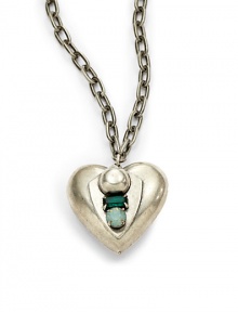 THE LOOKPendant silhouetteHeart pendantGreen Swarovski crystal accentsSilverplated settingTHE MEASUREMENTPendant width, about 1.5Pendant length, about 1.75Length, about 30ORIGINMade in USA THE LOOKPendant silhouetteHeart pendantGreen Swarovski crystal accentsSilverplated settingTHE MEASUREMENTPendant width, about 1.5Pendant length, about 1.75Length, about 30ORIGINMade in USA