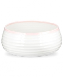 Distinctly ribbed Sophie Conran dinnerware sets your table with the charm of traditional hand-thrown pottery, but the durability of contemporary Portmeirion porcelain. Mix the banded Carnivale salad bowl with solid pink pieces. Distinctly ribbed Sophie Conran dinnerware sets your table with the charm of traditional hand-thrown pottery, but the durability of contemporary Portmeirion porcelain. Mix the banded Carnivale salad bowl with solid pink pieces.