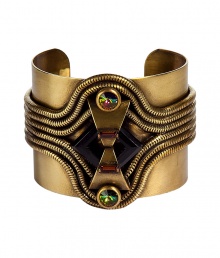 Stylish cuff from cult New York accessories label Dannijo - Handmade in the U.S. of oxidized brass and Swarovski Elements - Malleable style can be squeezed or widened to fit the wrist - Approximately 2.5 wide and 2 long - A sophisticated statement piece that adds instant chic to any outfit - Truly versatile, easily paired with both day and evening looks Stylish cuff from cult New York accessories label Dannijo - Handmade in the U.S. of oxidized brass and Swarovski Elements - Malleable style can be squeezed or widened to fit the wrist - Approximately 2.5 wide and 2 long - A sophisticated statement piece that adds instant chic to any outfit - Truly versatile, easily paired with both day and evening looks