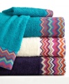 Rainbow room. An assortment of bright hues form a chic zigzag pattern along the hem of this fun Rainbow Chevron bath towel from Bianca. Choose from three modern colors.