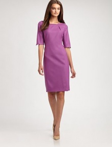 It all begins with a feminine neckline. This wool dress features clean lines, classic princess seams and a touch of stretch for an impeccable silhouette.Feminine necklineElbow-length sleevesPrincess seamsBack zipperFully linedAbout 38 from shoulder to hem95% wool/5% elastaneDry cleanImported Model shown is 5'10 (177cm) wearing US size 4. 