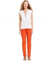 Exposed zipper trim adds edge to this MICHAEL Michael Kors top for an on-trend spring look!