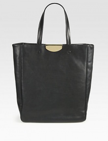 Sumptuously-soft Italian leather pairs with polished hardware in this roomy silhouette, perfect for carrying all of your essentials. Double top handles, 8¼ dropMagnetic snap closureTwo inside zip pocketsSatin lining13½W X 16½H X 4½DMade in Italy Sumptuously-soft Italian leather pairs with polished hardware in this roomy silhouette, perfect for carrying all of your essentials. Double top handles, 8¼ dropMagnetic snap closureTwo inside zip pocketsSatin lining13½W X 16½H X 4½DMade in Italy