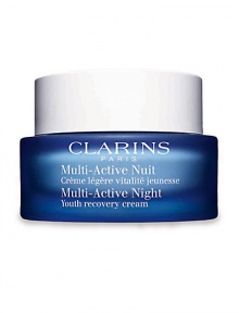 Say Goodnight to Early Wrinkles. Youth recovery cream with the benefits of eight hours of sleep in a jar -- to help renew and repair your skin. Multi-Active Night Cream complement the day creams with repairing and correcting actions, respectively. Multi-Active Night Youth Recovery creams help skin recover this sleep debt and helps restore cellular renewal. Skin looks more refreshed upon waking and the appearance of fine lines and wrinkles are diminished. 1.7 oz. Say Goodnight to Early Wrinkles. Youth recovery cream with the benefits of eight hours of sleep in a jar -- to help renew and repair your skin. Multi-Active Night Cream complement the day creams with repairing and correcting actions, respectively. Multi-Active Night Youth Recovery creams help skin recover this sleep debt and helps restore cellular renewal. Skin looks more refreshed upon waking and the appearance of fine lines and wrinkles are diminished. 1.7 oz.