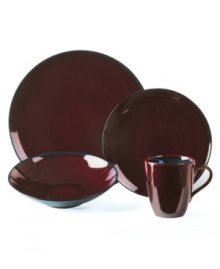 Minimal strokes of brilliant glaze add stylish depth and folky charm to Mikasa's coupe dinner plates. (Clearance) Minimal strokes of brilliant glaze add stylish depth and folky charm to Mikasa's coupe dinner plates. (Clearance)
