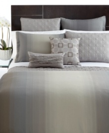 Decidedly luxurious, Hotel Collection's Ombre Stripe shams offer a modern look of serene sophistication with graduating stripes on yarn-dyed Pima cotton. Featuring invisible zipper closure; finished with a double flange. Decidedly luxurious, Hotel Collection's Ombre Stripe shams offer a modern look of serene sophistication with graduating stripes on yarn-dyed Pima cotton. Featuring invisible zipper closure; finished with a double flange.