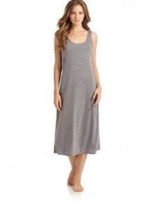 THE LOOKTailored in soft modal blend jerseyScoopneckSleevelessTank dress styleTHE FITAbout 46 from shoulder to hemTHE MATERIAL65% modal/35% polyesterCARE & ORIGINMachine washImportedModel shown is 5'11 (180cm) wearing US size Small. THE LOOKTailored in soft modal blend jerseyScoopneckSleevelessTank dress styleTHE FITAbout 46 from shoulder to hemTHE MATERIAL65% modal/35% polyesterCARE & ORIGINMachine washImportedModel shown is 5'11 (180cm) wearing US size Small.