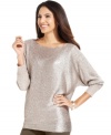 A sprinkling of sequins makes this Alfani petite sweater sparkle for a celebration or just because!