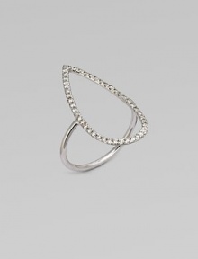An unique, 18k white gold design where negative space is as admired as its dazzling diamond counterparts. Diamonds, .29 tcw18k white goldWidth, about ½Imported An unique, 18k white gold design where negative space is as admired as its dazzling diamond counterparts. Diamonds, .29 tcw18k white goldWidth, about ½Imported