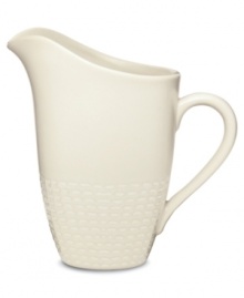 Sleek and simple in solid cream stoneware, the White Pepper creamer provides contemporary style for casual dining with an intriguing texture around its base, smooth body and soft spout. (Clearance) Sleek and simple in solid cream stoneware, the White Pepper creamer provides contemporary style for casual dining with an intriguing texture around its base, smooth body and soft spout. (Clearance)