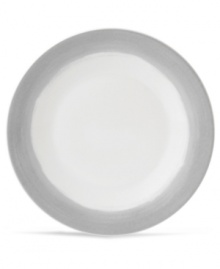 Effortlessly chic, the Simplicity Ombre salad plate by Vera Wang Wedgwood features a soft band of gray in casual white porcelain. Effortlessly chic, the Simplicity Ombre salad plate by Vera Wang Wedgwood features a soft band of gray in casual white porcelain.