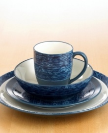 Capture the luminous quality of gentle waves with this bold dinnerware collection. A deep blue, texturally rich pattern complemented by soft white brings depth to any table. The perfect accent for a seaside home or for creating a tranquil mood. The Elements Marine place settings include a dinner plate, salad plate, soup/cereal bowl and mug. Capture the luminous quality of gentle waves with this bold dinnerware collection. A deep blue, texturally rich pattern complemented by soft white brings depth to any table. The perfect accent for a seaside home or for creating a tranquil mood. The Elements Marine place settings include a dinner plate, salad plate, soup/cereal bowl and mug.