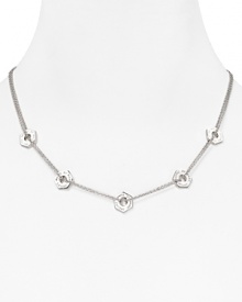 Fashion hardware from the ultimate it-brand. This plated metal necklace from MARC BY MARC JACOBS' is fixing to be our new favorite, with delicate bolt-shaped stations.