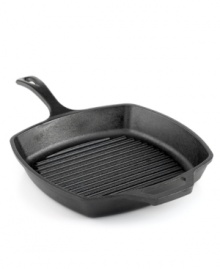 Rich with history and American-made pride, this cast iron beauty is ready to use and seasoned to a treasured black patina that offers a healthy approach to nonstick cooking. Even heating and retention, plus long-lasting durability, put this chef's essential at the home on your range. Rich with history and American-made pride, this cast iron beauty is ready to use and seasoned to a treasured black patina that offers a healthy approach to nonstick cooking. Even heating and retention, plus long-lasting durability, put this chef's essential at the home on your range.