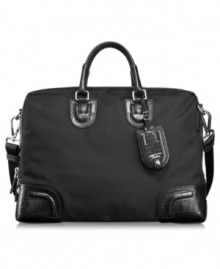 Packed with style & sophistication, this sporty upgrade combines dependable durability with professional, feminine detailing for getting around every day in style & with ease. Classic embossed leather trim defines the exterior, while a removable laptop sleeve, cord case, interior pockets, center zip divider & more create a ready-to-go interior. 5-year warranty. Packed with style & sophistication, this sporty upgrade combines dependable durability with professional, feminine detailing for getting around every day in style & with ease. Classic embossed leather trim defines the exterior, while a removable laptop sleeve, cord case, interior pockets, center zip divider & more create a ready-to-go interior. 5-year warranty.