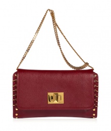 Edgy-yet-luxe ring embellishments add trend-right stylish depth to this bold bag from Emilio Pucci - Front flap with logo turn-lock closure, ring trim, chain shoulder strap - Wear with a cocktail-ready frock, sky-high heels, and a statement ring Edgy-yet-luxe ring embellishments add trend-right stylish depth to this bold bag from Emilio Pucci - Front flap with logo turn-lock closure, ring trim, chain shoulder strap - Wear with a cocktail-ready frock, sky-high heels, and a statement ring